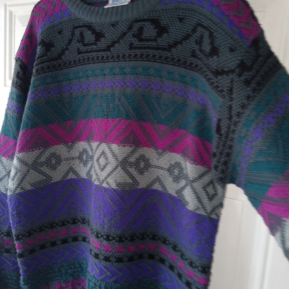 Colorful Geometric Knit Sweater